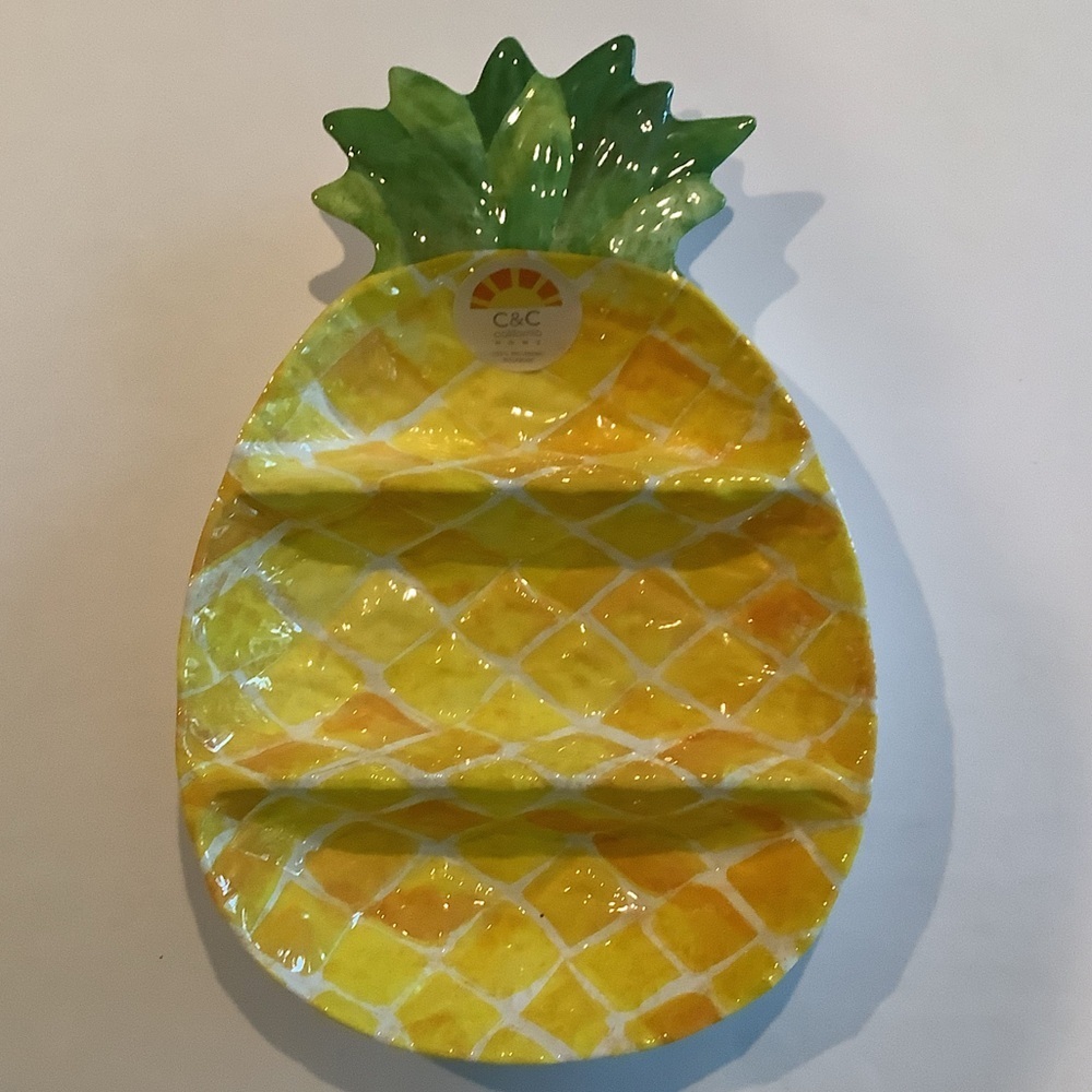 C & C California Home Pineapple Tray Indoor Outdoor New